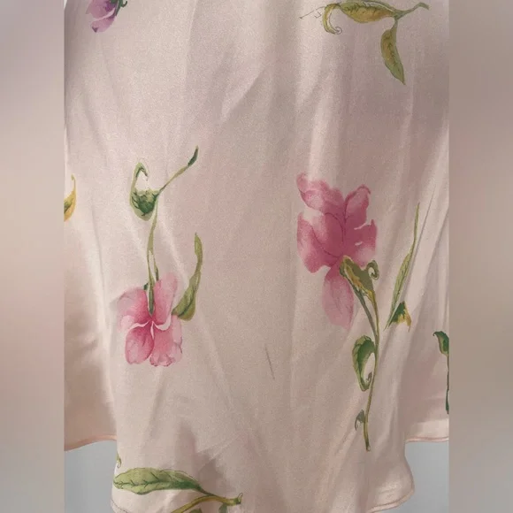 80s/90s Coquette Morgan Taylor Intimates Satin Baby Oink Floral Nightie W Bows - Picture 10 of 10